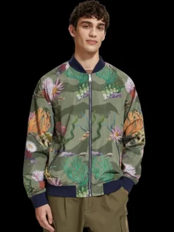 Sea Life Printed Reversible Bomber Jacket
