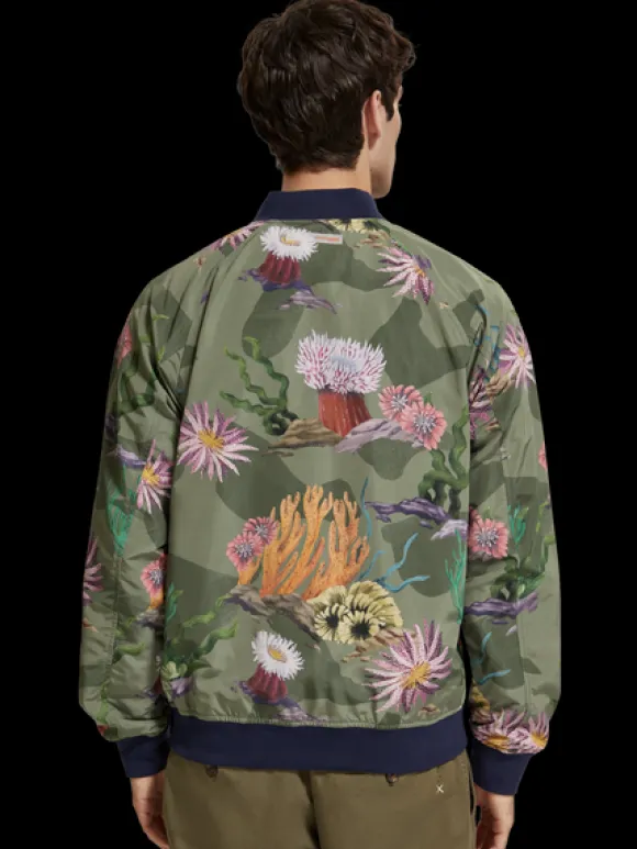 Sea Life Printed Reversible Bomber Jacket