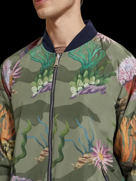 Sea Life Printed Reversible Bomber Jacket
