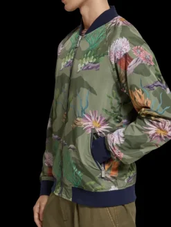Sea Life Printed Reversible Bomber Jacket