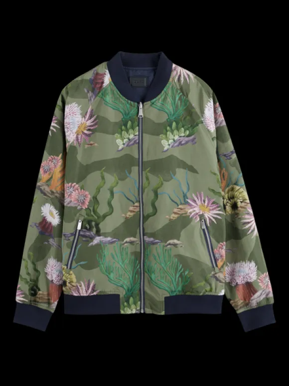 Sea Life Printed Reversible Bomber Jacket