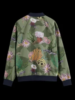 Sea Life Printed Reversible Bomber Jacket
