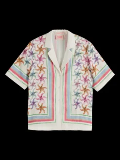 Short Sleeve Shirt With Bandana Print