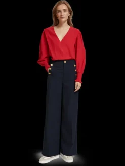 Shoulder Detail V-Neck Top