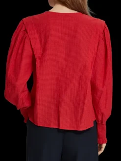 Shoulder Detail V-Neck Top