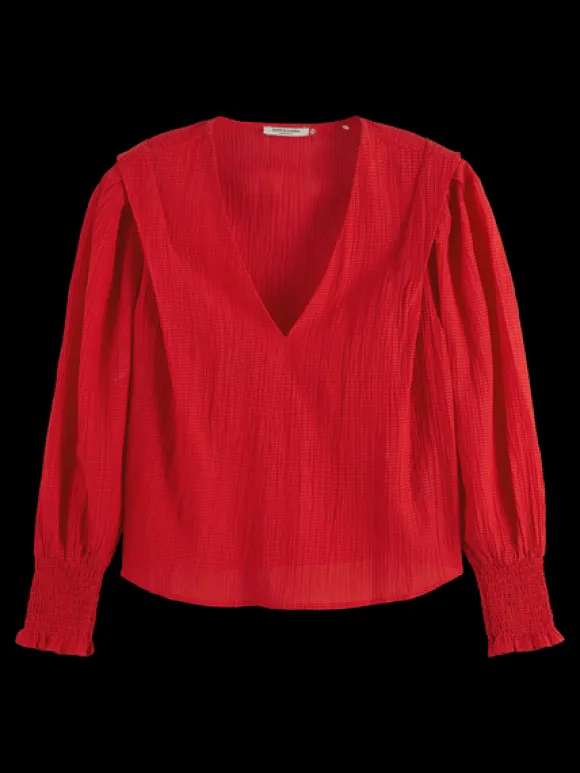 Shoulder Detail V-Neck Top