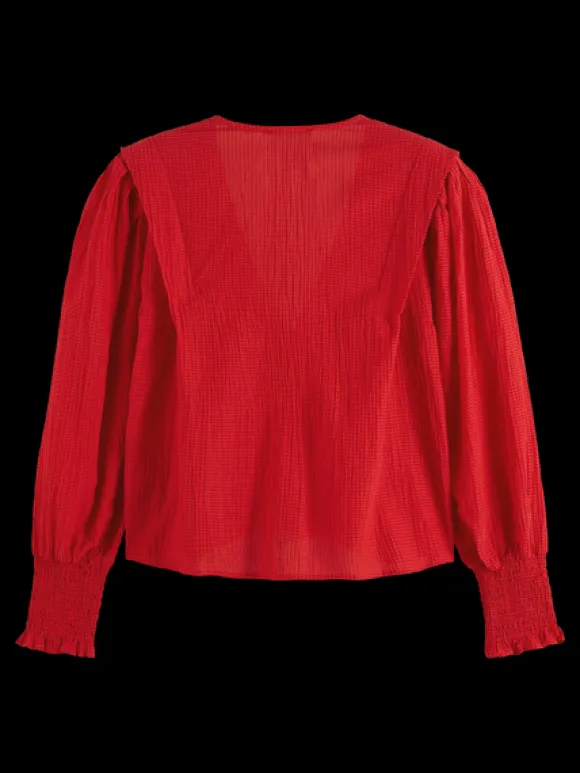 Shoulder Detail V-Neck Top