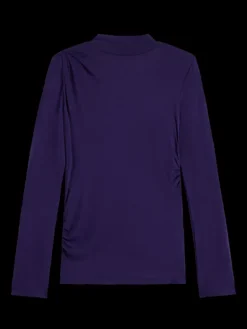 Shoulder Pad Mock Neck Top