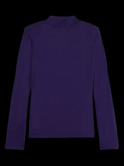 Shoulder Pad Mock Neck Top
