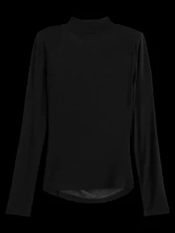 Shoulder Pad Mock Neck Top