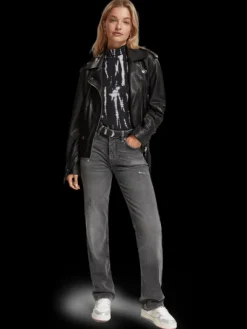 Sky Plus High Rise Straight Jeans | True North Light