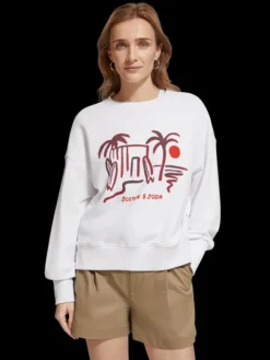 Slouchy Puffed Sleeved Graphic Sweatshirt