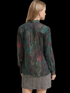 Snake Printed Tie-Neck Top