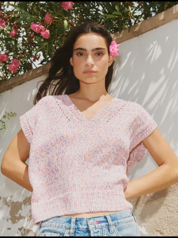 Space Dye V Neck Knitted Tank
