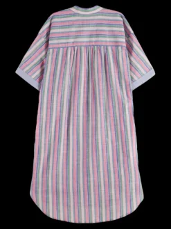 Striped Oversized Beach Shirt Dress