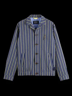 Striped Seersucker Blouson Jacket