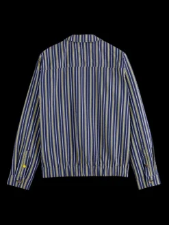 Striped Seersucker Blouson Jacket