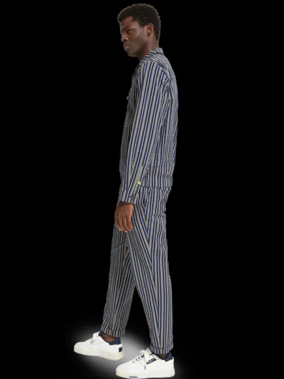 Striped Seersucker Blouson Jacket