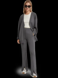 Tailored Front Split Flare Sweatpants