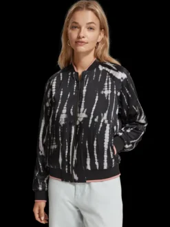 Tie Dye Printed Reversible Bomber Jacket