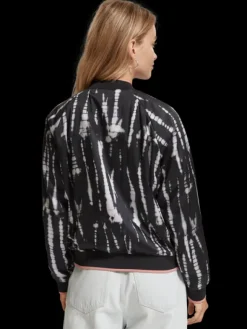 Tie Dye Printed Reversible Bomber Jacket