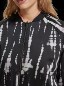 Tie Dye Printed Reversible Bomber Jacket