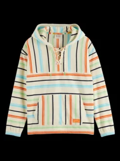 Towelling Striped Hoodie
