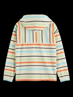 Towelling Striped Hoodie