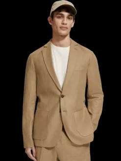 Unconstructed Single-Breasted Twill Blazer