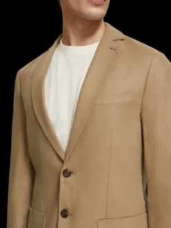 Unconstructed Single-Breasted Twill Blazer
