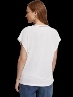 V-Neck Ladder Detail T-Shirt