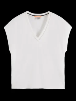 V-Neck Ladder Detail T-Shirt