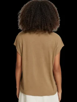 V-Neck Ladder Detail T-Shirt