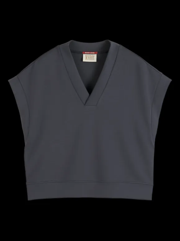 V-Neck Sleeveless Modal Sweatshirt