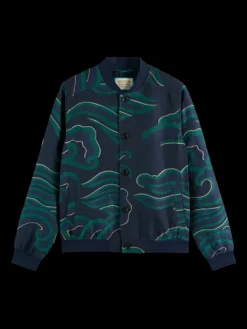 Waves Lightweight Jacquard Bomber Jacket