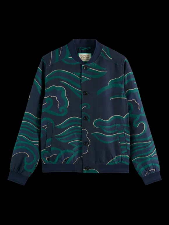 Waves Lightweight Jacquard Bomber Jacket