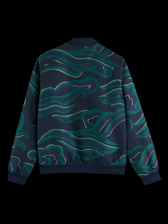 Waves Lightweight Jacquard Bomber Jacket
