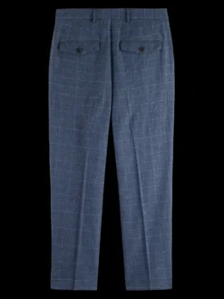 Wide Leg Pleated Check Chino
