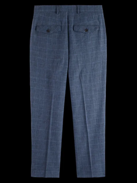Wide Leg Pleated Check Chino