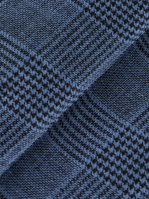 Wide Leg Pleated Check Chino