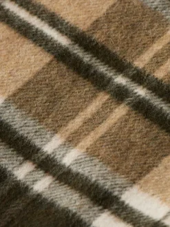 Wool Blend Check Long Shirt Jacket