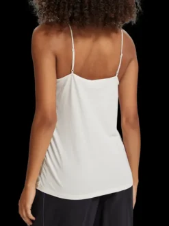Woven Front Jersey Tank Top