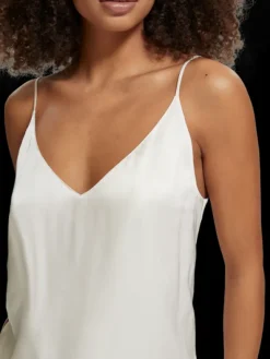 Woven Front Jersey Tank Top