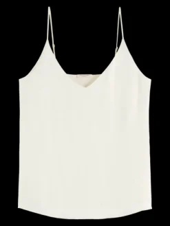 Woven Front Jersey Tank Top