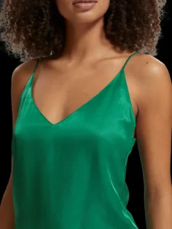 Woven Front Jersey Tank Top