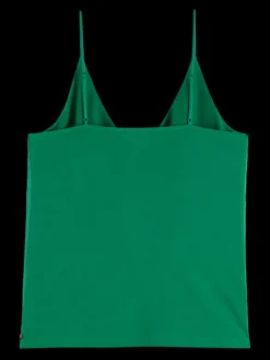 Woven Front Jersey Tank Top