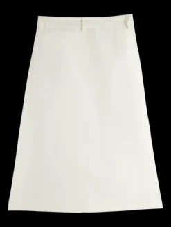 Wrap Front Midi Skirt